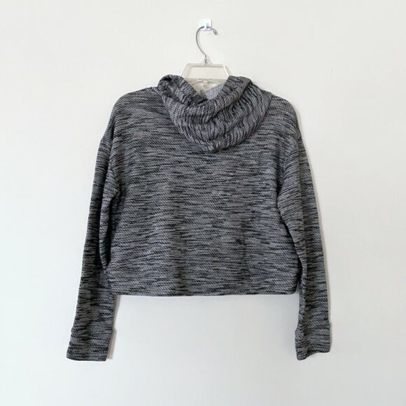 Long sleeve crop top sweater, Tie neck hoodie - Picture 2 of 9